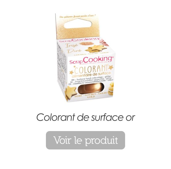 Colorant de surface or - Recette bûche de Noël glacée vanille facile - ScrapCooking